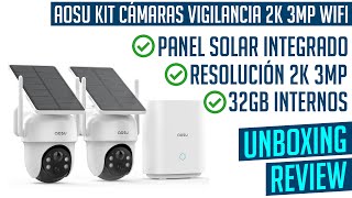 aosu SolarCam D1 Classic Kit cámaras Vigilancia con BASE WIFI PANEL SOLAR 32GB INTERNOS [upl. by Florentia]