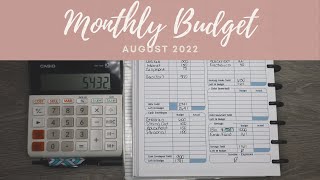 Monthly Budget with Me August 2022  ZeroBased Budget Real Numbers Debt 0 [upl. by Gredel]