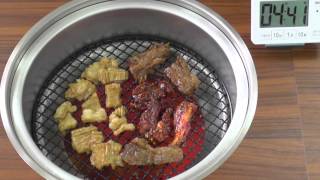 無煙コンロ カフェスタ （タレ付焼き肉）（英語付き）Grill the beef and intestine with sauce [upl. by Aileno]