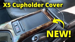 How to E53 X5 Cupholder Cover Replacement Install [upl. by Are914]