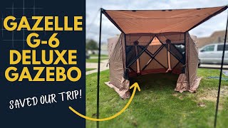 Gazelle G6 Deluxe 6Sided Portable Gazebo  this Gazebo will extend your camping season [upl. by Tann265]