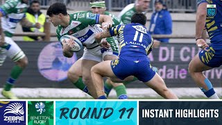 Zebre Parma v Benetton  Instant Highlights  Round 11  URC 202223 [upl. by Atiluap]