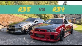 Nissan GTR R35 vs Ferrari 488 Pista [upl. by Elagibba]