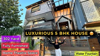 Inside a Ultra Luxurious Fully Furnished Villa with Water Fountain amp Lift  House Sale in Chandigarh [upl. by Kirima]