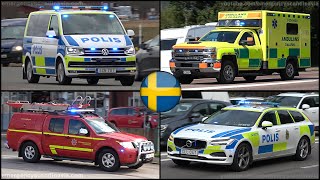 🔴 Police Cars Ambulances and Fire Trucks responding in Sweden [upl. by Lehacim]