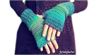 Crochet Pattern Quick Easy Fingerless Mitts Women [upl. by Ylro]