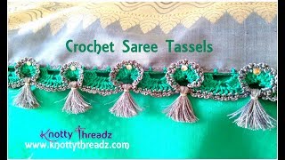 Designer Crochet Saree Tassels  Saree Kuchu  Highly Requested Design  wwwknottythreadzcom [upl. by Otsugua]