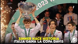 SINNER HACE HISTORIA ITALIA GANA LA COPA DAVIS [upl. by Elehcin]