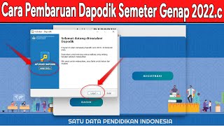 cara pembaruan data Aplikasi Dapodik 2022c Semester Genap [upl. by Aihcila667]