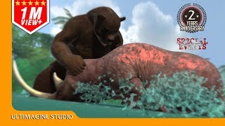 Woolly Rhinoceros VS Arctodus simus  Dinosaurs Battle Special pong1977 dinosaur dinosaurs [upl. by Layod]