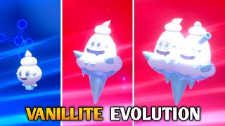 How To Evolve Vanillite Into Vanillish And Vanilluxe In Pokemon Sword amp Shield  Galar Pokedex [upl. by Skurnik]