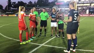 Sam and Kristie Mewis mom at the NC Courage game for the coin toss [upl. by Fullerton]