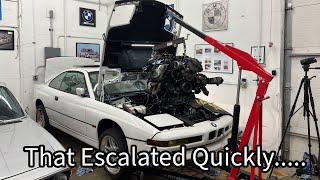 Figuring Out What Happened to the BMW E31 840s M60 V8 Engine  Cheapest E31 8 series in the US Pt1 [upl. by Ihcego]