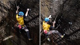 Climbers Dramatic Fall From Rock [upl. by Ody]