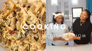 COOKING PASTA SALAD WITH MY MOM  SHE TEACHES ME HOW TO COOK [upl. by Armallas]