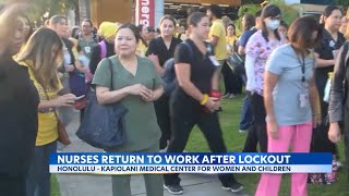 Kapiolani Medical Center for Women amp Children nurses return to work [upl. by Adnaluoy]