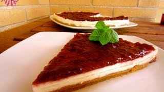 Tarta de yogur y fresa parecida a la tarta de queso y fresa Repostería [upl. by Pietrek]