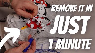 HOW TO REMOVE PRINTING FROM ANY PRINTED t shirt hoodies bags in just 1 minute with the iron [upl. by Flam263]