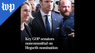 Key GOP senators noncommittal on Hegseth nomination [upl. by Rosalinde]