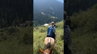 Scary horse trekking in the edge of a mountain [upl. by Goetz]