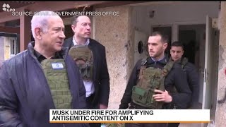 Musk Visits Sites of Hamas Attacks in Israel [upl. by Paryavi]