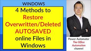 4 methods to restore overwritten or deleted autosaved files in Windows Excel Word PowerPoint etc [upl. by Igic]