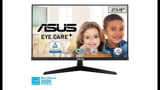 ASUS VY249HE 238” Eye Care Monitor 1080P Full HD 75Hz IPS AdaptiveSync [upl. by Arretahs]