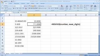 Formulas in Excel 1  Round Numbers in Excel with Round Function to the Nearest Decimal or Integer [upl. by Fadden]