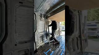 Sprinter Van installing first layer of insulation Timelapse prt 2 [upl. by Knipe608]