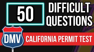 California DMV Permit Test 2024 50 Difficult Questions [upl. by Trahurn414]