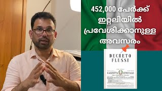 Italy work visa ലഭിക്കാനുള്ള സുവർണ്ണാവസരം  Jijo Valookaran [upl. by Orvan]