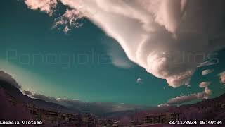 Lenticular clouds over Levadia City [upl. by Starinsky926]