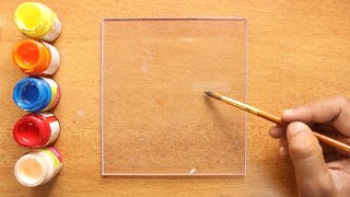 3 Creative Glass Painting  easy acrylic painting for beginners  oil pastel drawing [upl. by Aoket]