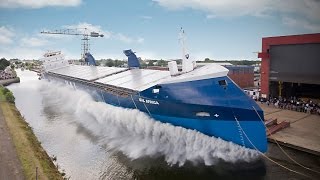 7 Awesome Ship Side Launch Videos [upl. by Ellinehc456]