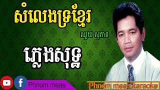 សំលេងទ្រខ្មែរ ឈួយ សុភាព ភ្លេងសុទ្ធSomleng Tro Khmer karaokePhnom meas karaoke official [upl. by Meris]