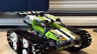 Lego Technic 42065 quotTracked Racerquot  Model B  Review with unboxing speed build and PF LMotor Mod [upl. by Ahselak]