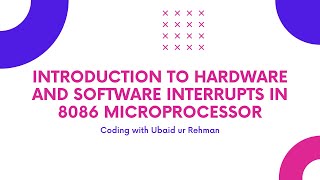 Hardware interrupt  Maskable interrupt  Non Maskable interrupt  Software interrupts in 8086 [upl. by Lidia29]