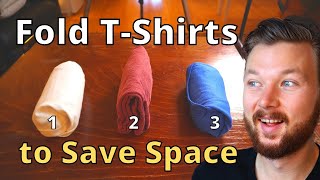 3 Clever Ways to Fold TShirts and Save Space [upl. by Churchill706]