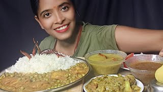 EATING MATAR PANEER tofu DAL TADKA VEG FRY PAPER SALAD EXTRA CHILLIES ASMR INDIAN MUKBANGfood [upl. by Eneiluj]