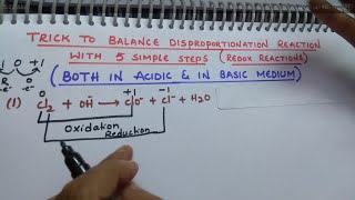 Trick to Balance disproportionation Reaction with 5 simple steps both in Acidic amp Basic medium [upl. by Nilkcaj]