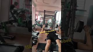 🥵🥵15kg dumbbell🥵🥵 inclined press🥵🥵 fitness gymmotivation chestworkout triceps trending shorts [upl. by Yrreiht]