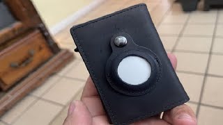 GAOCHALE AirTag Wallet Genuine Leather Air Tag Wallet Review Love my wallet [upl. by Kerat430]