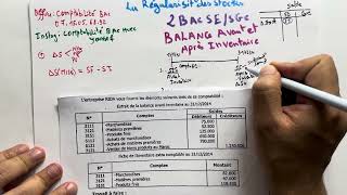 Régularisation des stocks 2 BAC ECOSGC partie 4 balance avant inventaire amp balance après inventaire [upl. by Snebur]