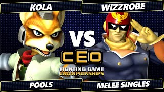 CEO 2024  Kola Fox Vs Wizzrobe Captain Falcon Smash Melee  SSBM [upl. by Narat]