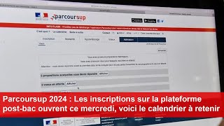 Parcoursup 2024  Les inscriptions sur la plateforme postbac ouvrent ce mercredi [upl. by Aimat]