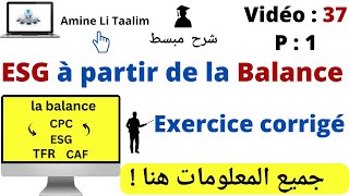 Exercice corrigé ESG à partir de la Balance P1  Analyse Financière [upl. by Hecker]