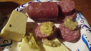 Hickory Farms Beef Summer Sausage Spicy Brown Mustard Troyer Desert Fire Cheese amp Another Mustard [upl. by Adeehsar875]