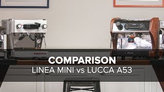 La Marzocco Linea Mini VS LUCCA A53 Direct Plumb Espresso Machine Comparison [upl. by Meer]