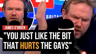 Religious caller vs James OBrien on homosexuality and the Bible  LBC [upl. by Aihtak]