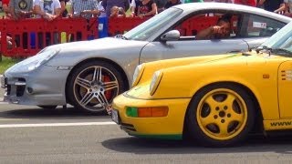 Porsche 911 Turbo 997 vs Porsche 964 RS  14 Mile Drag Race Viertelmeile Rennen [upl. by Ecyob]